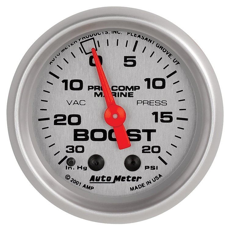 Pro-Comp Ultra Lite Marine Vacuum / Boost Gauge Diameter: 2-1/16"