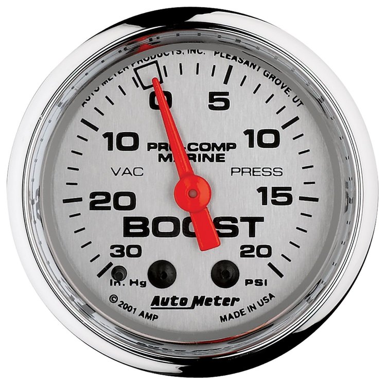 Pro-Comp Ultra Lite Marine Vacuum / Boost Gauge Diameter: 2-1/16"