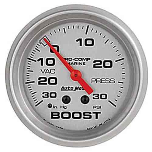 Pro-Comp Ultra Lite Marine Vacuum / Boost Gauge Diameter: 2-5/8"