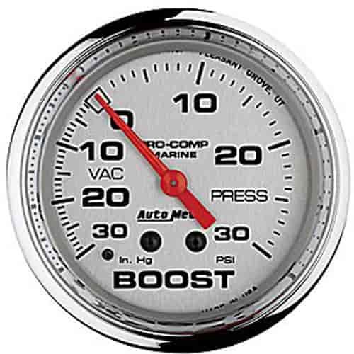 Pro-Comp Ultra Lite Marine Vacuum / Boost Gauge Diameter: 2-5/8"
