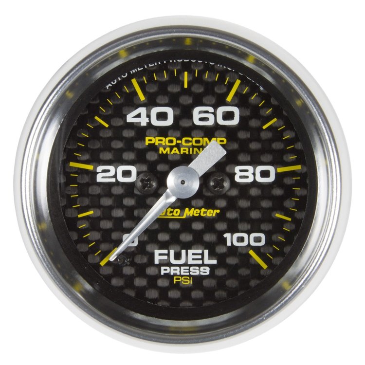 Pro-Comp Carbon Fiber Marine Fuel Pressure Gauge Diameter: 2-1/16"