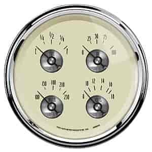 Antique Ivory Quad Gauge 5" Electrical