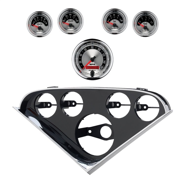 2207-01 5-Guage Direct Fit Dash Kit for 1955-1956 Chevy Bel Air, 150/210 Series [American Muscle Series]