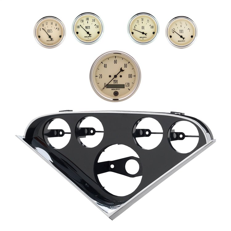 2207-02 5-Guage Direct Fit Dash Kit for 1955-1956 Chevy Bel Air, 150/210 Series [Antique Beige Series]