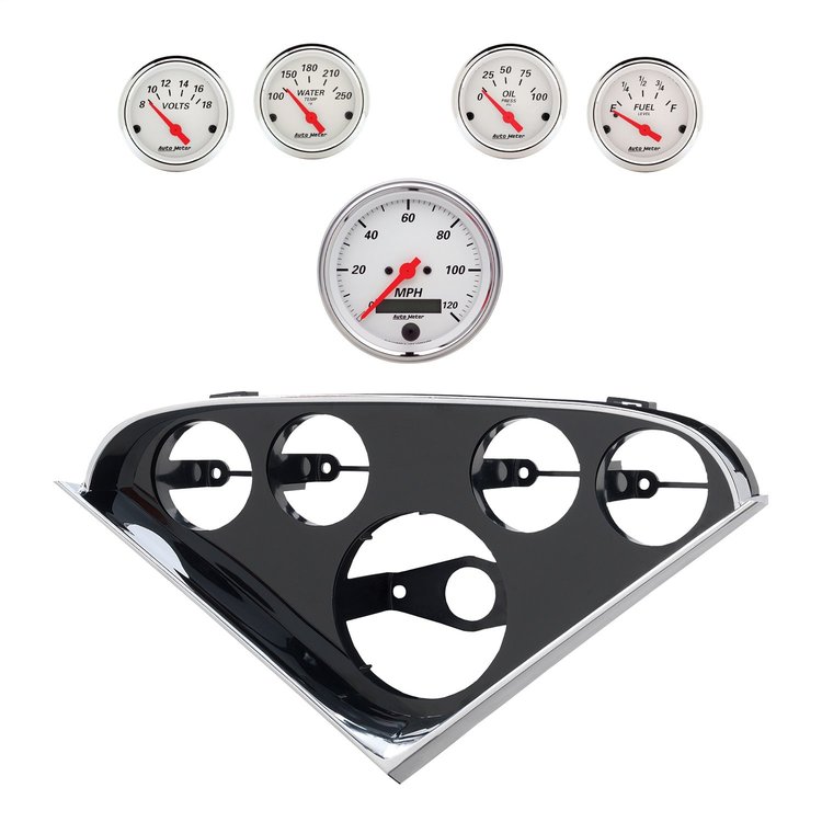 2207-03 Arctic 5-Guage Direct Fit Dash Kit for 1955-1956 Chevy Bel Air, 150/210 Series [Arctic White Series]
