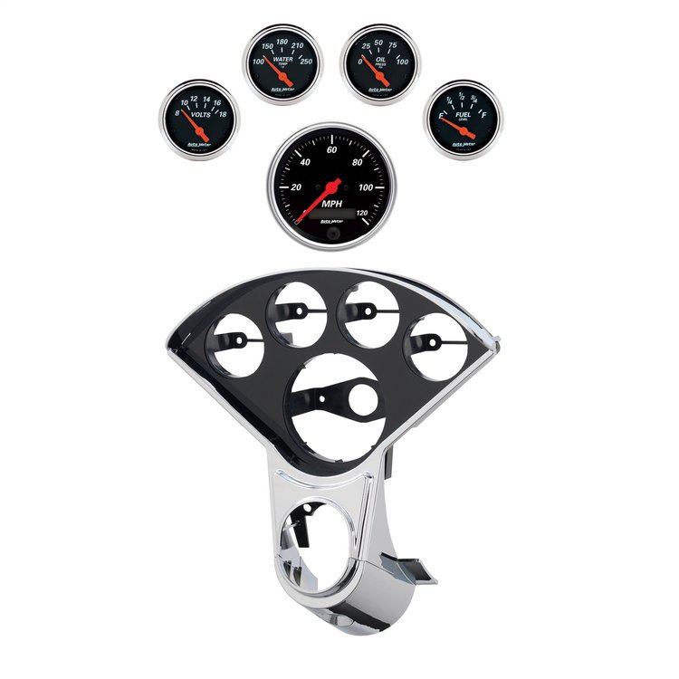2208-06 5-Guage Direct Fit Dash Kit for 1955-1959 Chevy Trucks [Designer Black Series]