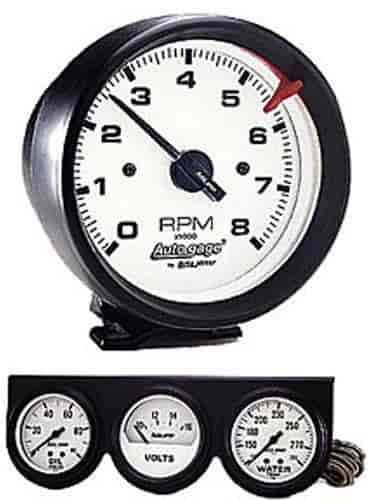 Autogage Pedestal-Mount Tach/Gauge Trio 8,000 RPM
