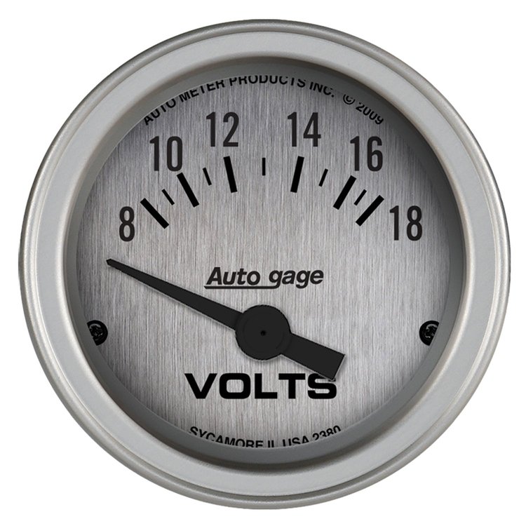 Auto Gage Silver Voltmeter 8-18 Volts