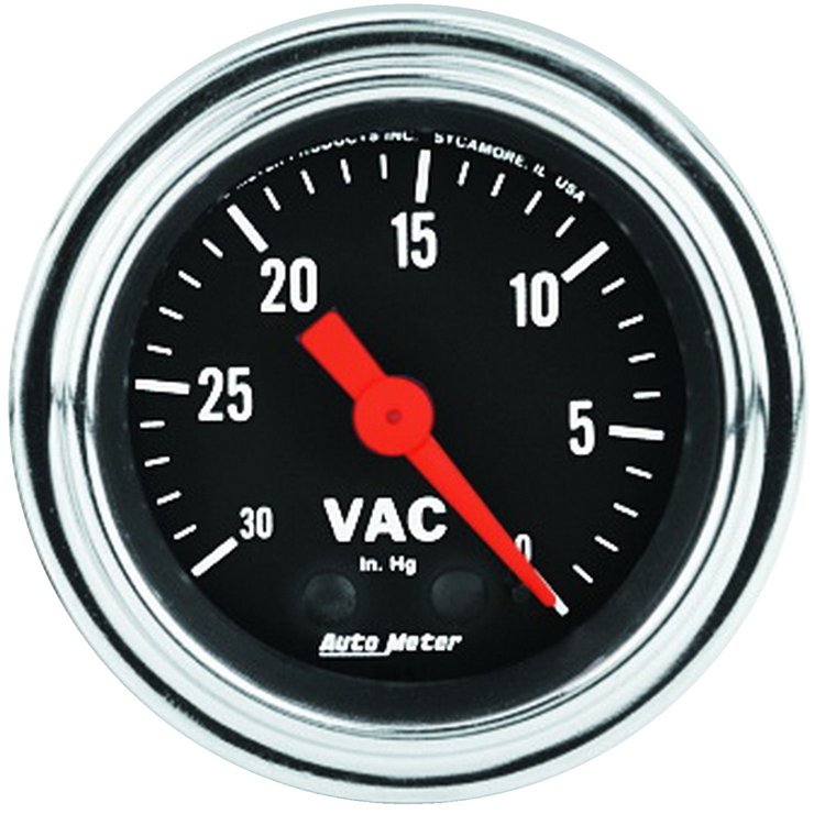 Traditional Chrome Vacuum Gauge 2-1/16" mechanical