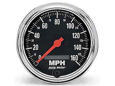 Traditional Chrome Speedometer 3-3/8" electrical, in-dash mount