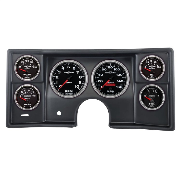 2935-12 6-Gauge Direct-Fit Dash Kit for 1978-1981 Chevy El Camino, Malibu, Monte Carlo [Sport-Comp II Series]