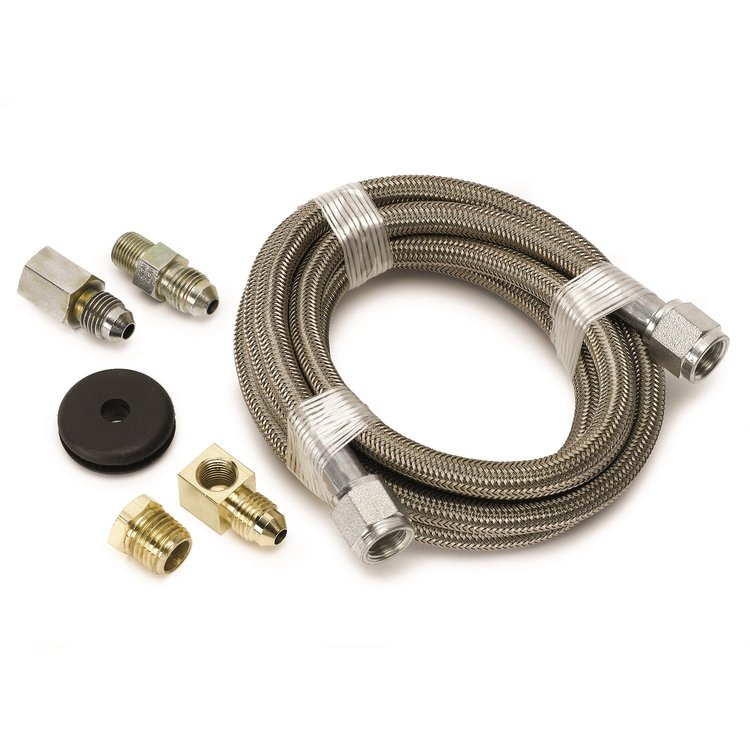 #4 Braided Stainless Steel Hose, 6-Feet Long, 3/16" ID Fittings