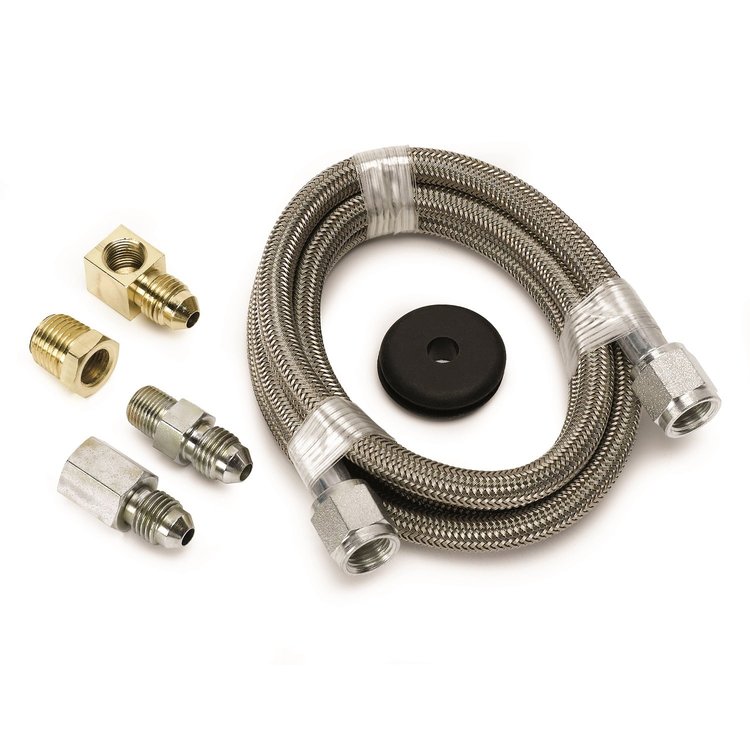 #4 Braided Stainless Steel Hose, 4-Feet Long, 3/16" ID Fittings