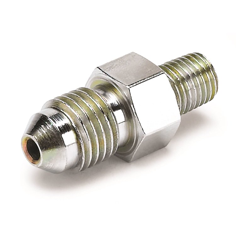 Fuel Rail Adapter 1/16" NPT Male to -4AN Male Mechanical Gauge