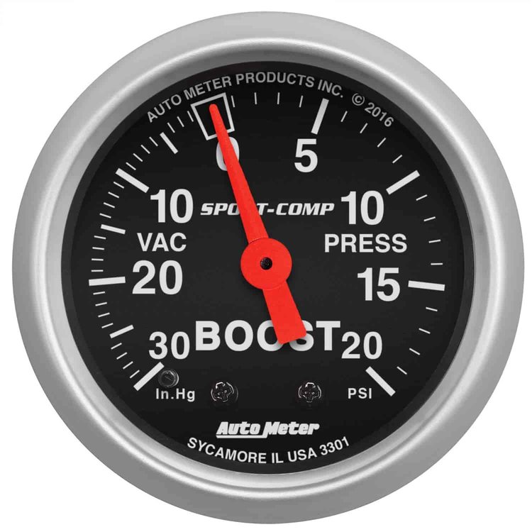 Sport-Comp Vacuum/Boost Gauge 2-1/16" Mechanical