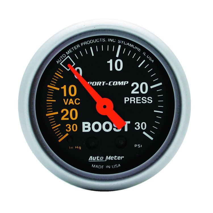 Sport-Comp Vacuum/Boost Gauge 2-1/16" Mechanical