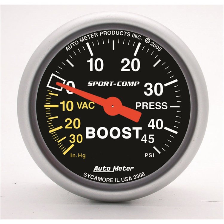 Sport-Comp Vacuum/Boost Gauge 2-1/16" Mechanical