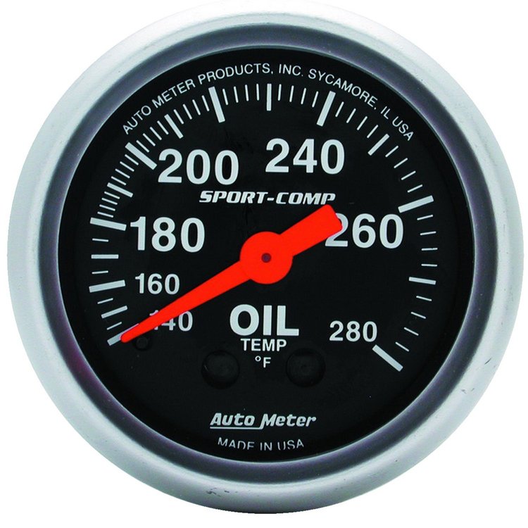 Sport-Comp Oil Temperature Gauge 2-1/16" Mechanical