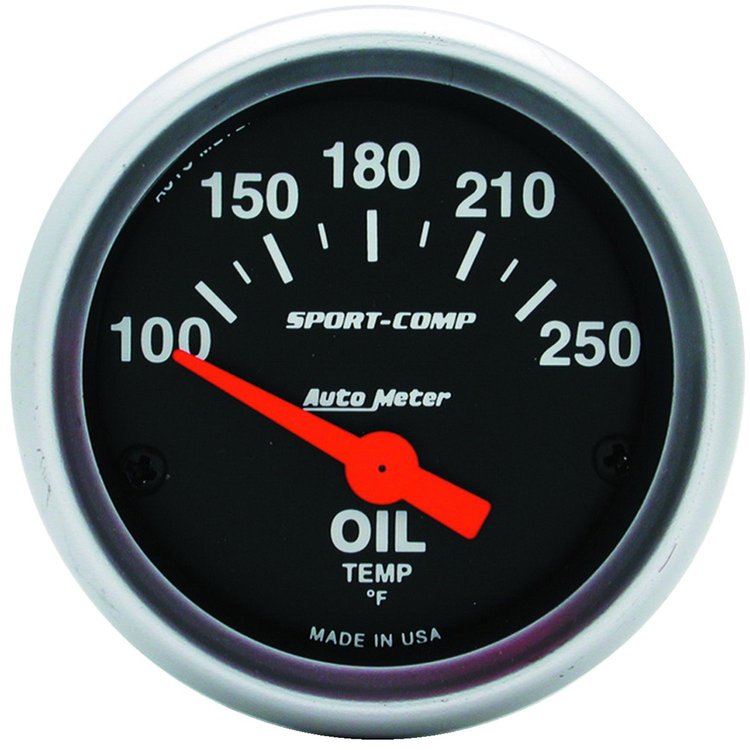 Sport-Comp Oil Temperature Gauge 2-1/16" Electrical