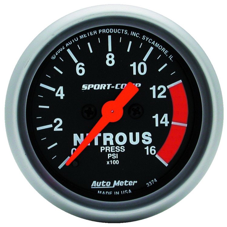 Sport-Comp Nitrous Pressure Gauge 2-1/16" Electrical