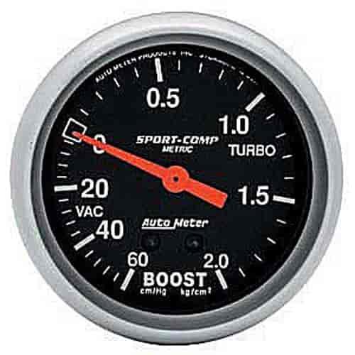 Sport-Comp Vacuum/Boost Gauge 2-5/8" Mechanical