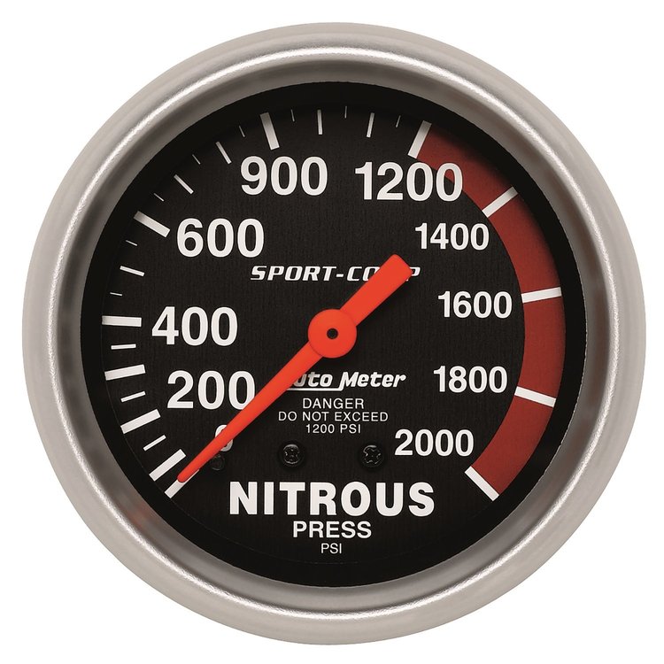 Sport-Comp Nitrous Pressure Gauge 2-5/8" Mechanical