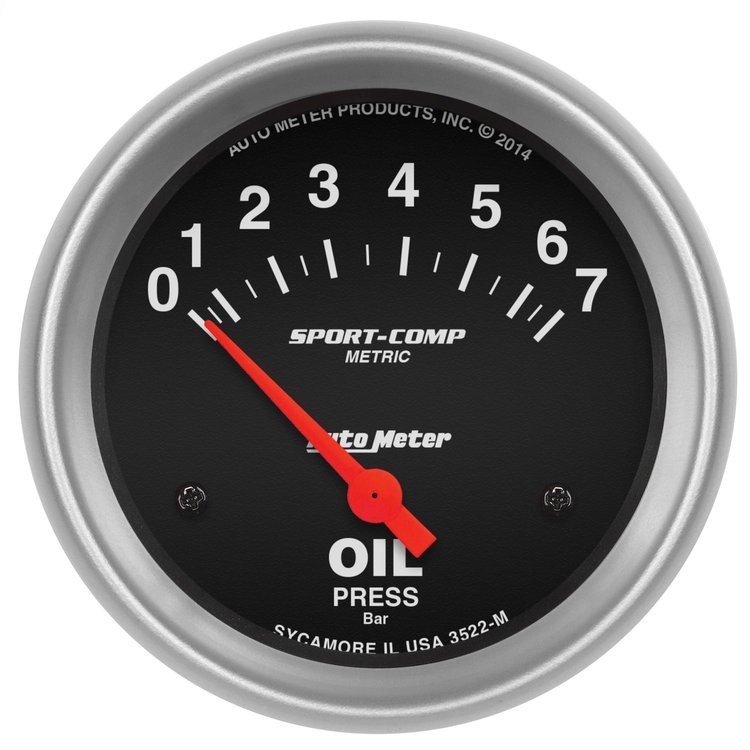 Sport-Comp Metric Oil Pressure Gauge 2-5/8" Electrical