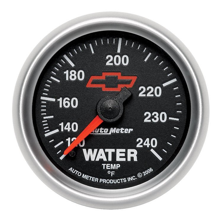 Officially Licensed Chevrolet Performance Water Temperature Gauge 2-1/16" Mechanical (Full Sweep)