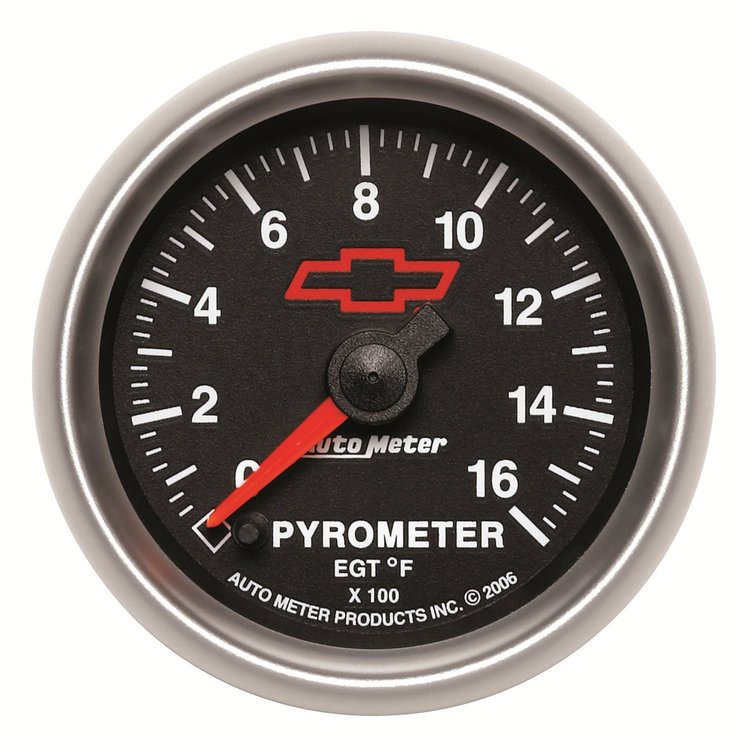 Officially Licensed Chevrolet Performance Pyrometer 2-1/16" Electrical (Full Sweep)