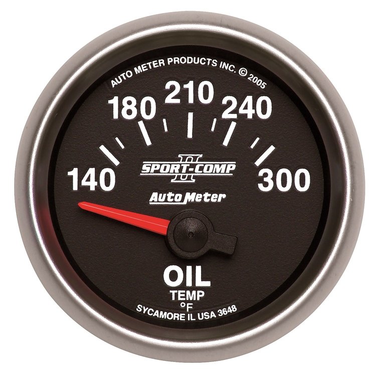 Sport-Comp II Oil Temperature Gauge 2-1/16" Electrical (Short Sweep)