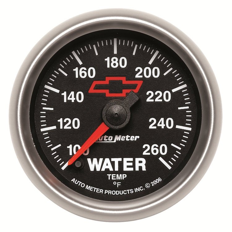 Officially Licensed Chevrolet Performance Water Temperature Gauge 2-1/16" Electrical (Full Sweep)