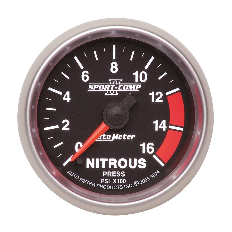 Sport-Comp II Nitrous Pressure Gauge 2-1/16" Electrical (Full Sweep)
