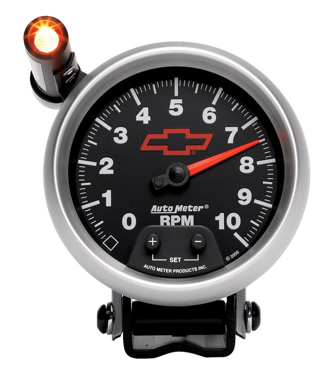 Officially Licensed Chevrolet Performance Tachometer 3-3/8" Electrical w/Shift Light