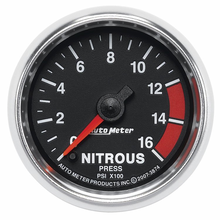 GS Series Nitrous Pressure Gauge 2-1/16", Electrical (Full Sweep)