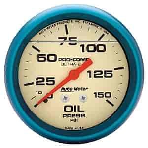 Ultra-Nite Oil Pressure Gauge Liquid Filled