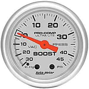 Ultra-Lite Vacuum/Boost Gauge 2-1/16" mechanical