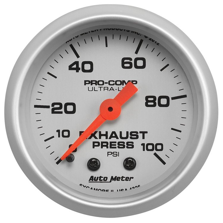 Ultra-Lite Exhaust (Drive) Pressure Gauge 2-1/16" Mechanical