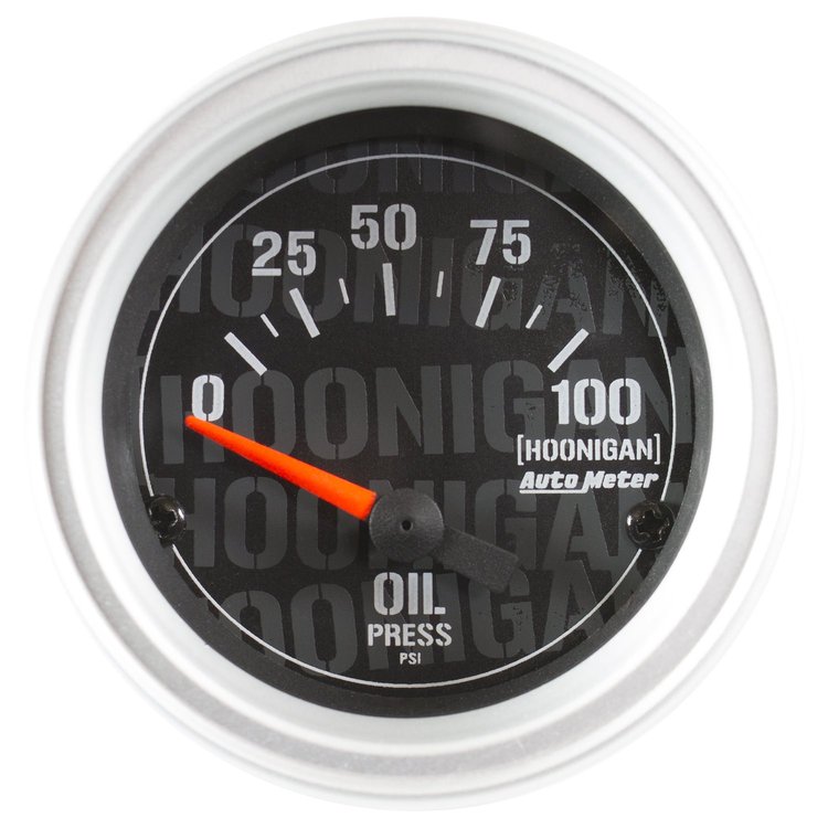 Officially Licensed Hoonigan Oil Pressure Gauge 2-1/16" Electrical (Short Sweep)