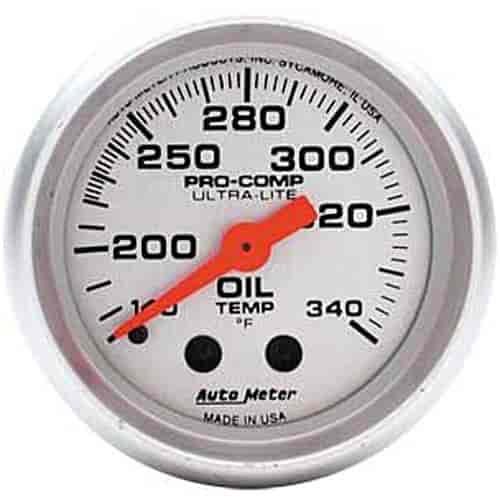 Ultra-Lite Oil Tank Temperature Gauge 2-1/16" mechanical