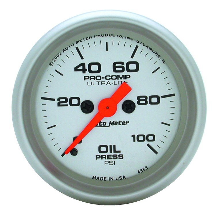 Ultra-Lite Oil Pressure Gauge 2-1/16" full sweep electrical