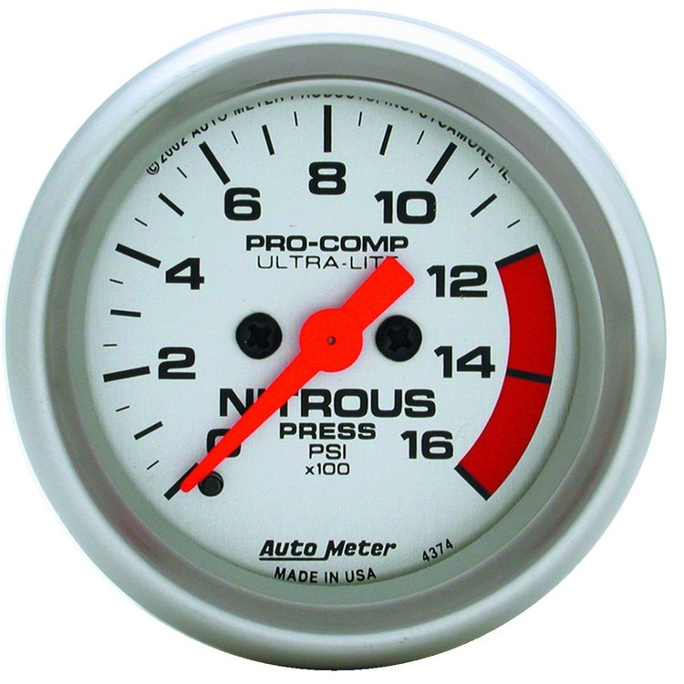 Ultra-Lite Nitrous Pressure Gauge 2-1/16" electrical