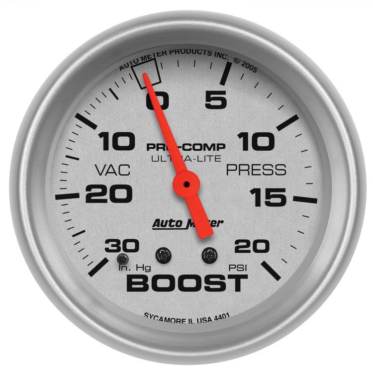 Ultra-Lite Vacuum/Boost Gauge 2-5/8" mechanical