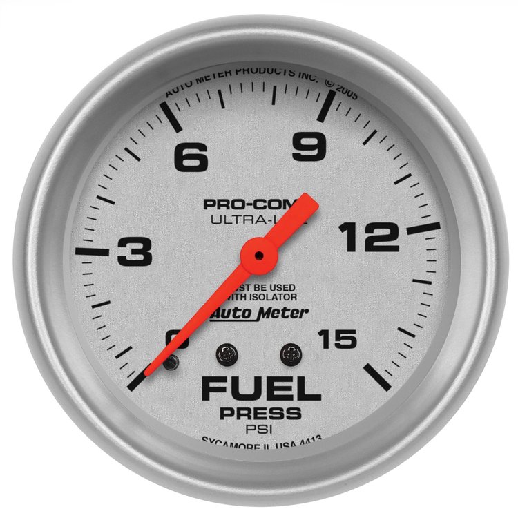 Ultra-Lite Fuel Pressure Gauge 2-5/8" mechanical