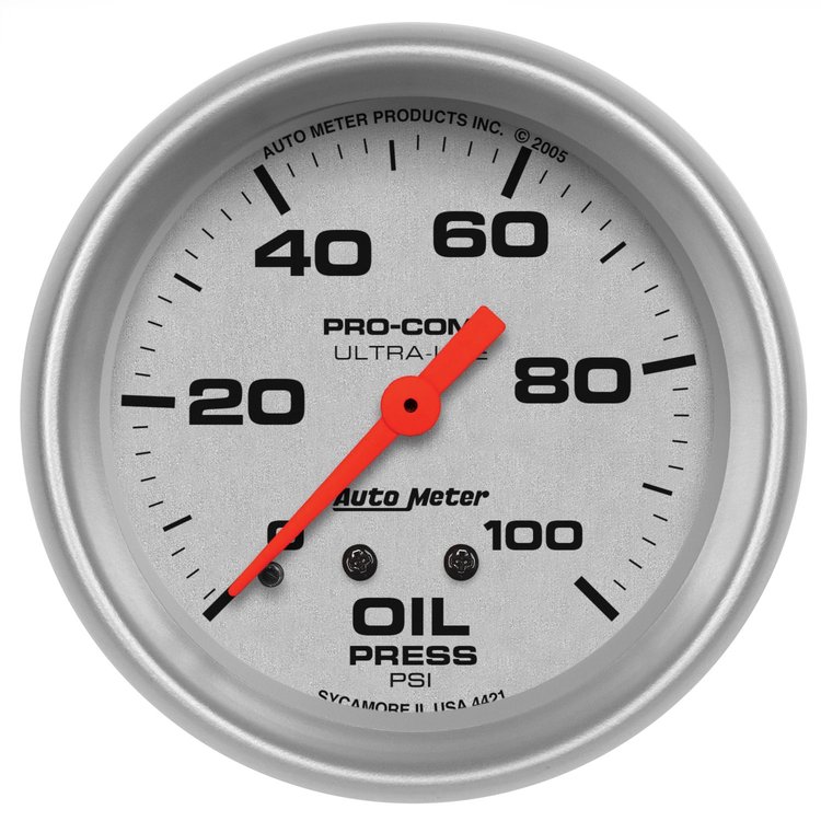 Ultra-Lite Oil Pressure Gauge 2-5/8" mechanical