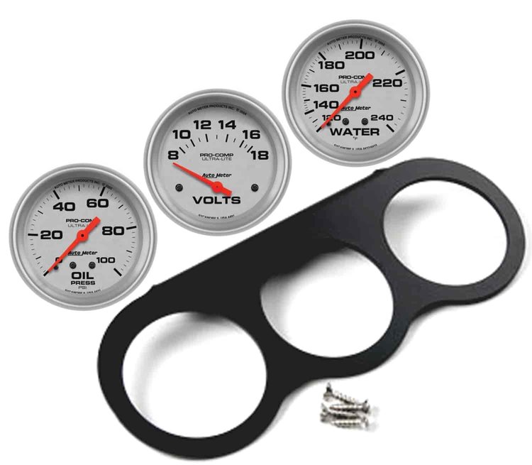Ultra-Lite 2 5/8 in. Mechanical Oil Pressure 3-Gauge Kit