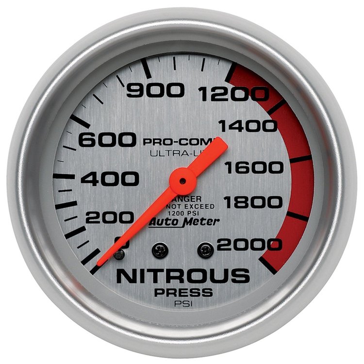 Ultra-Lite Nitrous Pressure Gauge 2-5/8" mechanical