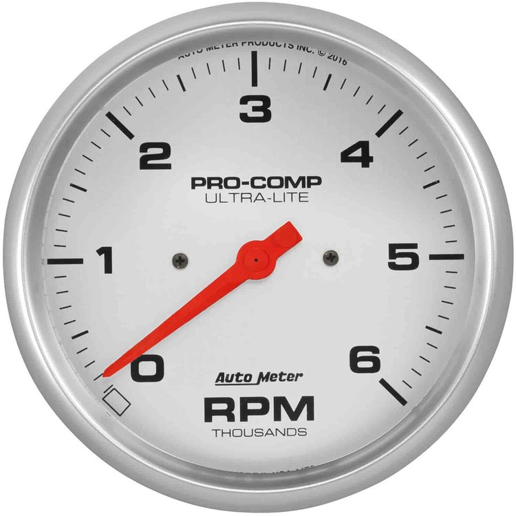 Ultra-Lite In-Dash Tachometer 5" Electrical 6,000 RPM