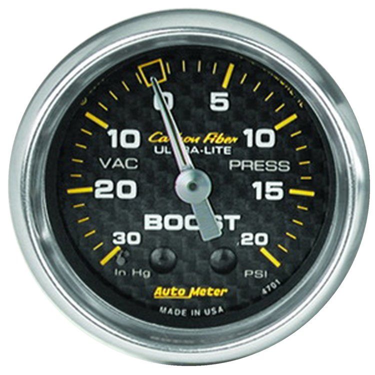 Carbon Fiber Vacuum/Boost Gauge 2-1/16" mechanical