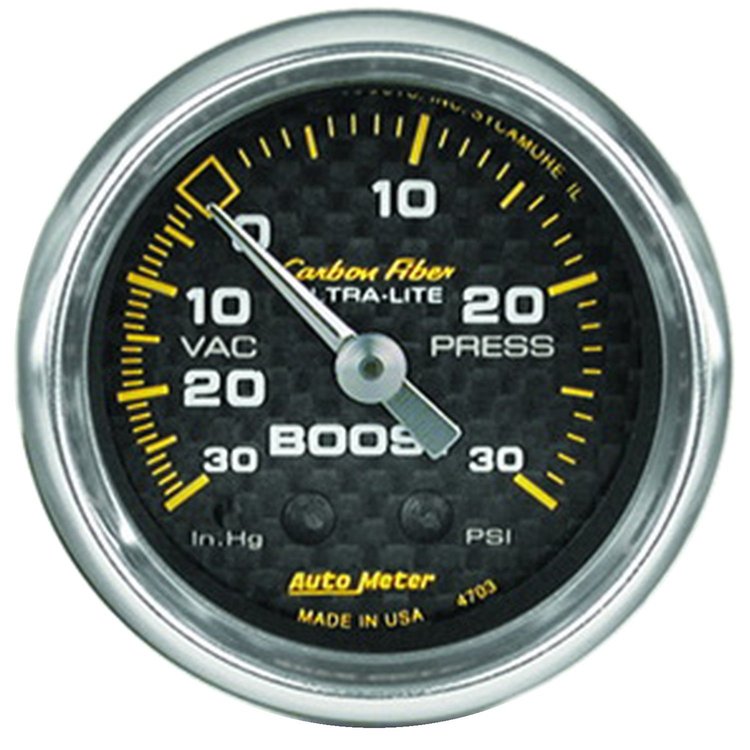 Carbon Fiber Vacuum/Boost Gauge 2-1/16" mechanical
