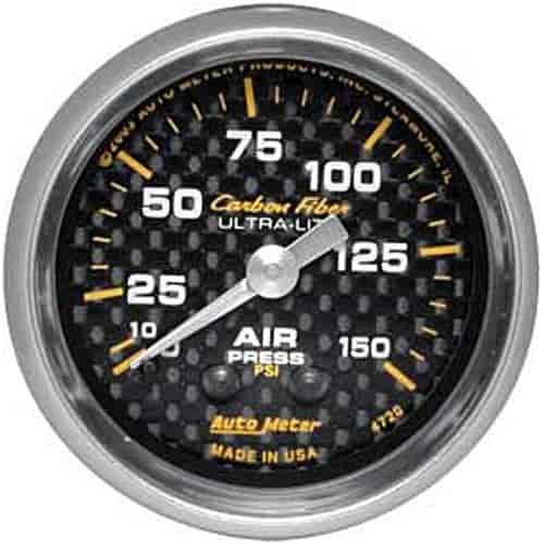 Carbon Fiber Air Pressure Gauge 2-1/16" mechanical